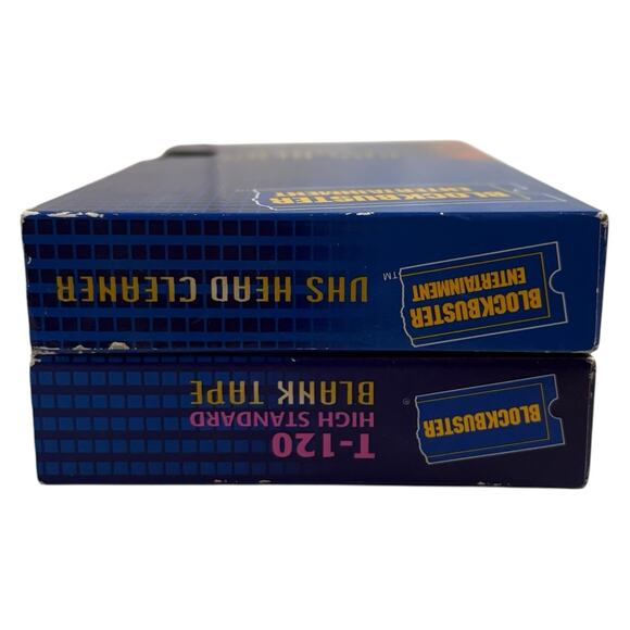 VTG Blank Tape Blockbuster Video T-120 VHS High Standard Tape & VHS Head Cleaner - Picture 5 of 16